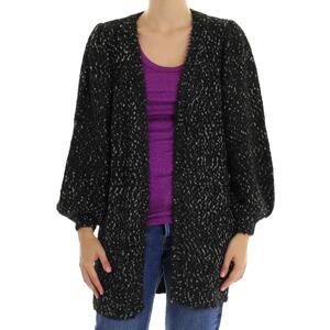 MAXI CARDIGAN MELANGE NERO